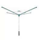 Leifheit 82007 Linomatic 500 Deluxe Cover kültéri ruhaszárító, 50 méter szárítási terület, ezüst, Easy-Lift rendszerrel, zsinórbehúzó mechanizmussal, védőhuzattal