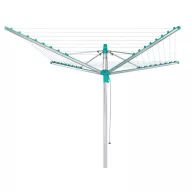   Leifheit 85286 Linomatic 500 Easy kültéri ruhaszárító, 50 méter szárítási terület, ezüst, zsinórbehúzó mechanizmussal, vállfatartó akasztókkal, betonozható talajrögzítővel