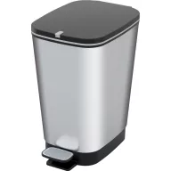   Szemeteskuka, KIS Chic Bin M Steel, 35 l, szürke, 40,5 x 26,5 x 45 cm, pedálos