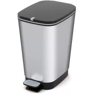   Szemeteskuka, KIS Chic Bin Steel L, 50 l, ezüstszürke/fekete, 44,5 x 29 x 60,5, pedálos