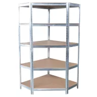   Strend Pro 5 polcos fém/MDF sarok műhelypolc, 180 x 90 x 40 cm, teherbírás: 150 kg/polc