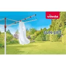 Vileda Sun-Lift kültéri ruhaszárító, 50 méter szárítási terület, szürke, Easy-Lift rendszerrel, állítható magassággal, földbe szúrható aljzattal