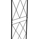 Kerti lugas, Strend Pro Garden, fekete, 120 x 44 x 219 cm, porfestett fém, időjárásálló, kúszónövényekhez, bordás megerősítéssel