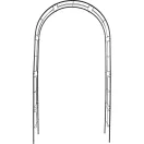 Kerti lugas, Strend Pro Garden, fekete, 113 × 38 × 229 cm, porfestett fém, időjárásálló, kúszónövényekhez, bordás megerősítéssel