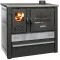 Strend Pro PANONIA fatüzelésű sparhelt, Inox, sütővel, 10,54 kW, 51 × 90 × 85 cm, jobb oldali füstcső kimenet, átmérő: 120 mm