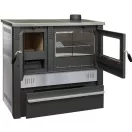Strend Pro PANONIA fatüzelésű sparhelt, Inox, sütővel, 10,54 kW, 51 × 90 × 85 cm, jobb oldali füstcső kimenet, átmérő: 120 mm