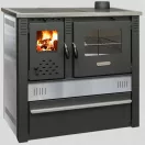Strend Pro PANONIA fatüzelésű sparhelt, Inox, sütővel, 10,54 kW, 51 × 90 × 85 cm, jobb oldali füstcső kimenet, átmérő: 120 mm