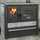 Strend Pro PANONIA fatüzelésű sparhelt, Inox, sütővel, 10,54 kW, 51 × 90 × 85 cm, jobb oldali füstcső kimenet, átmérő: 120 mm