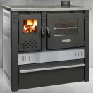 Strend Pro PANONIA fatüzelésű sparhelt, Inox, sütővel, 10,54 kW, 51 × 90 × 85 cm, jobb oldali füstcső kimenet, átmérő: 120 mm