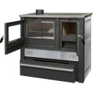 Strend Pro PANONIA fatüzelésű sparhelt, Inox, sütővel, 10,54 kW, 51 × 90 × 85 cm, bal oldali füstcső kimenet, átmérő: 120 mm