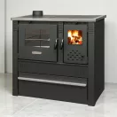 Strend Pro PANONIA fatüzelésű sparhelt, fekete, sütővel, 10,54 kW, 51 × 90 × 85 cm, bal oldali füstcső kimenet, átmérő: 120 mm