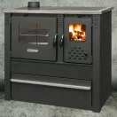 Strend Pro PANONIA fatüzelésű sparhelt, fekete, sütővel, 10,54 kW, 51 × 90 × 85 cm, bal oldali füstcső kimenet, átmérő: 120 mm