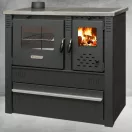 Strend Pro PANONIA fatüzelésű sparhelt, fekete, sütővel, 10,54 kW, 51 × 90 × 85 cm, bal oldali füstcső kimenet, átmérő: 120 mm