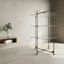 Ruhaszárító, Vileda Mixer 3, 30 méter szárítási terület, fekete, háromszintes toronykivitelben, állítható szárítórácsokkal, összecsukható kialakítással