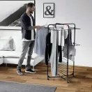 Ruhaszárító, Vileda Mixer 3, 30 méter szárítási terület, fekete, háromszintes toronykivitelben, állítható szárítórácsokkal, összecsukható kialakítással