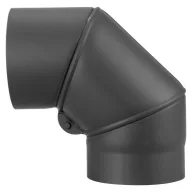   Füstcső könyök, V.A.P.K. HS.EX 090/160/1,5, fekete, 160 mm / 90°, állítható szögű, lemezvastagság: 1,5 mm
