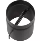 Füstcső, V.A.P.K. HS K0250/130/1,5, fekete, 25 cm / 150 mm, csappantyúval, rövid húzókarral, DC01 acéllemez, vastagfalú, lemezvastagság: 1,5 mm
