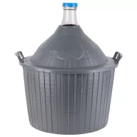   Demizson, Strend Pro Garden Cada Inco, 54 l, szürke, üveg, 75 mm nyakátmérő, műanyag védőburkolat, két fogantyú, borhoz és pálinkához