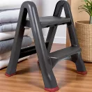 Fellépő, Curver, STEP STOOL, 2 fokos, műanyag, 63 cm, fekete, összecsukható, csúszásmentes kivitel