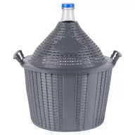   Demizson, Strend Pro Garden Cada Inco, 34 l, szürke, üveg, 55 mm nyakátmérő, műanyag védőburkolat, két fogantyú, borhoz és pálinkához