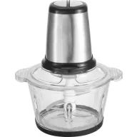   Ételaprító, MagicHome Katana II, 2 l, üvegtál, 400 W, rozsdamentes acél aprítószár, állítható sebesség, csúszásgátló talp