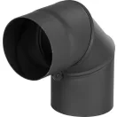 Füstcső könyök, V.A.P.K. HS.EX 090/130/1,5, fekete, 130 mm / 90°, állítható szögű, lemezvastagság: 1,5 mm