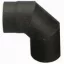 Füstcső könyök, V.A.P.K. HS 090/200/2, fekete, 200 mm / 90°, lemezvastagság: 2,0 mm