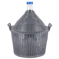   Demizson, Strend Pro Garden Cada Inco, 20 l, szürke, üveg, 55 mm nyakátmérő, műanyag védőburkolat, két fogantyú, borhoz és pálinkához