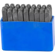   Betűbeütő készlet, Strend Pro HR59103, ABC, magasság: 3 mm, 27 db, kézi bélyegzéshez, fához, műanyaghoz és fémhez