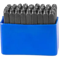   Betűbeütő készlet, Strend Pro HR59104, ABC, magasság: 4 mm, 27 db, kézi bélyegzéshez, fához, műanyaghoz és fémhez