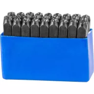   Betűbeütő készlet, Strend Pro HR59106, ABC, magasság: 6 mm, 27 db, kézi bélyegzéshez, fához, műanyaghoz és fémhez