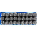 Betűbeütő készlet, Strend Pro HR59108, ABC, magasság: 12 mm, 27 db, kézi bélyegzéshez, fához, műanyaghoz és fémhez