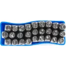 Betűbeütő készlet, Strend Pro HR59105, ABC, magasság: 5 mm, 27 db, kézi bélyegzéshez, fához, műanyaghoz és fémhez