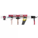 Fali szerszámtartó sín, Strend Pro G-mate GHS6, ezüst/szürke, szélesség: 120 cm, kampókkal és akasztókkal, falra szerelhető