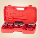 Kézi menetvágó készlet, Strend Pro PP3304.T062, piros, 5 db (3/8", 1/2", 3/4", 1", 5/4") menetvágó fej, racsnis tokmány