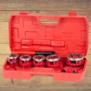 Kézi menetvágó készlet, Strend Pro PP3304.T062, piros, 5 db (3/8", 1/2", 3/4", 1", 5/4") menetvágó fej, racsnis tokmány