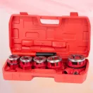 Kézi menetvágó készlet, Strend Pro PP3304.T062, piros, 5 db (3/8", 1/2", 3/4", 1", 5/4") menetvágó fej, racsnis tokmány