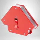 Hegesztő mágnes, Strend Pro QJ6008, piros, 12,7 x 12,7 cm, 25 kg teherbírás, kapcsolóval, 45° és 90° szögtartáshoz