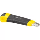 Tapétavágó kés, Strend Pro Ukbox-85-18, sárga/fekete, 18 mm penge, tördelhető, műanyag ház, rögzítőkerék, 24 db-os készlet