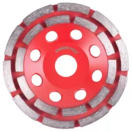   Gyémánt csiszolókorong, Strend Pro Premium CGW22, piros, 125 x 22,23 mm, maximum 10 200 fordulat/perc, duplasoros, betonhoz és kőhöz, nedves és száraz csiszoláshoz