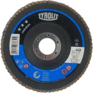   Lamellás csiszolókorong, Tyrolit Premium 27A, 125 x 22,2 mm, A40 szemcseméret, ferde kivitel, acél megmunkálásához, sarokcsiszolóhoz
