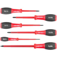   Csavarhúzókészlet, Strend Pro SD0104, piros/fekete, 6 db, villanyszerelő, szigetelt: 1000 V, lapos: 4 db, PH: 2 db