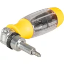 Bitkészlet, Strend Pro SDX22-114, 14 db, 5 pozíciós racsnis csavarhúzó, 60 mm toldalékkal, 12 db 25 mm bit