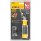 Bitkészlet, Strend Pro SDX22-114, 14 db, 5 pozíciós racsnis csavarhúzó, 60 mm toldalékkal, 12 db 25 mm bit