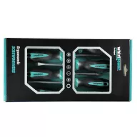   Csavarhúzókészlet, Whirlpower 171-0506, fekete, 6 db, mágneses, S2 acél szár