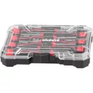 Csavarhúzókészlet, Strend Pro Premium ComfortGrip DL131, fekete/piros, 7 db, lapos: 4 db, PH: 3 db, króm-vanádium acél szár, műanyag markolat