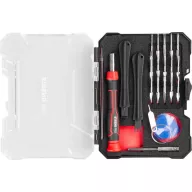   Bitkészlet, Strend Pro Premium ComfortGrip DL134, 23 db, csavarhúzó, nyitóeszközök, mobiltelefon és elektronikai javításhoz, 15 db 35 mm bit