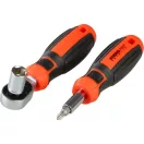 Csavarhúzó és bitkészlet, Strend Pro Premium, fekete/narancssárga, 38 db, TX, PH, PZ és lapos bitekkel, dugókulcsok 4–12 mm, racsnis csavarhúzó