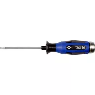   Csavarhúzó, Narex 8058 03, fekete/kék, teljes hossz: 265 mm, szárhossz: 150 mm, PZ3 keresztfejű, edzett acél szár, műanyag markolat, ütőfej