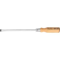   Csavarhúzó, Bahco 9710-14-250, natúr, szárhossz: 250 mm, átmérő: 14 mm, lapos, króm-vanádium acél szár, fa markolat
